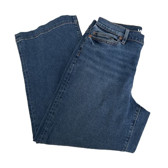 NWOT Lands' End Recover High Rise Wide Leg Indigo Jeans Size 10 Petite - Picture 8 of 15